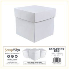 ScrapBoys Exploding box - wit - 3 st - 300 grm SB-EBW-01 10x10x10 cm *