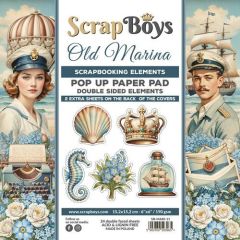 Scrapboys POP UP Paperpad double sided elements - Old Marina SB-MARI-11 190gr 15,2x15,2cm *