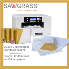 SAWGRASS SG500 Chromablast Standardpakket (Met  inkl. 31 ml  cartridges en 100 vel Chromablast papier)