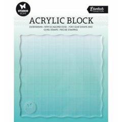 SL Acrylic stamp block for clear and cling stamps with grid Essentials 120x120x8mm nr.04