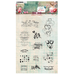 Studio Light • Jenine's Mindful Art Clear Stamps Sending You Love Romantic Elements - STAMP799 *