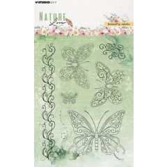 Studio Light Clear Stamps Butterfly swirls Nature Lover nr.591 SL-NL-STAMP591 99x139x3mm *
