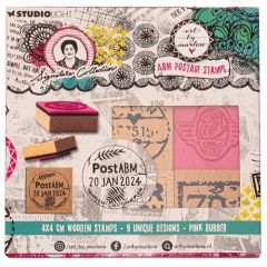 Studio Light Wooden Stamp Set Rubber stamps Signature Coll. nr.595 ABM-SI-STAMP595 120x120x23mm *