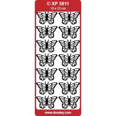 Stickervel - Vlinders - Rood/Goud (AFGEPRIJSD)