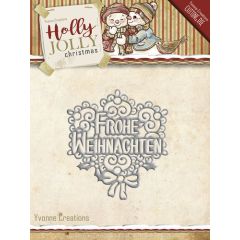  Die - Yvonne Creations - Holly Jolly - Frohe Weihnachten (AFGEPRIJSD)